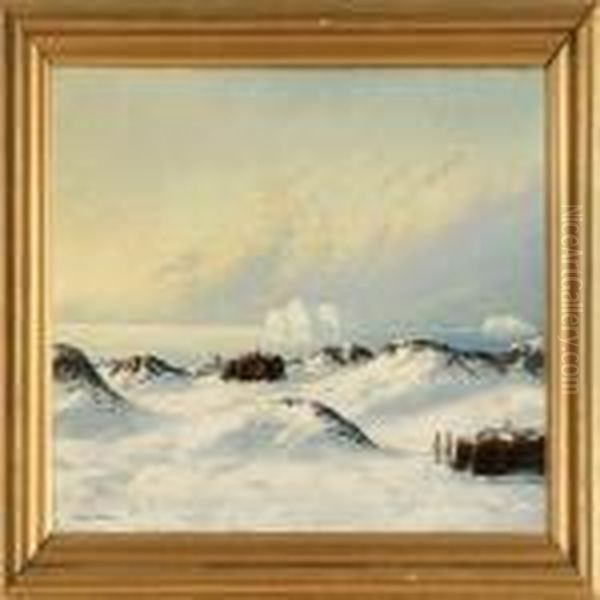 Coastal Scene From Greenland Oil Painting by Emanuel A. Petersen