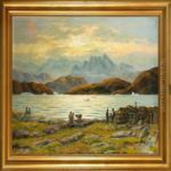 Near Nanortalik,greenland Oil Painting by Emanuel A. Petersen