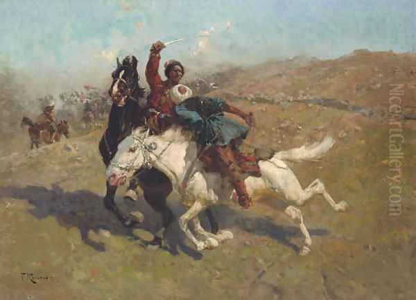 The assault Oil Painting by Franz Roubaud