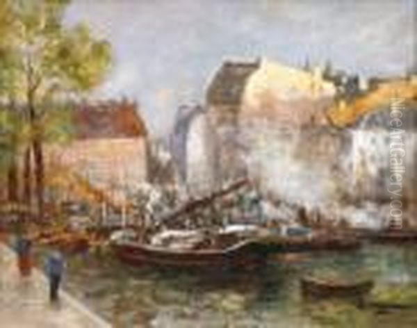 Paysage Urbain Oil Painting by Edmond Marie Petitjean