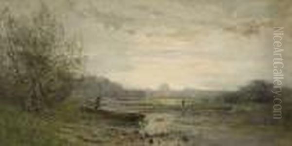 Paysage De La Loire Oil Painting by Edmond Marie Petitjean