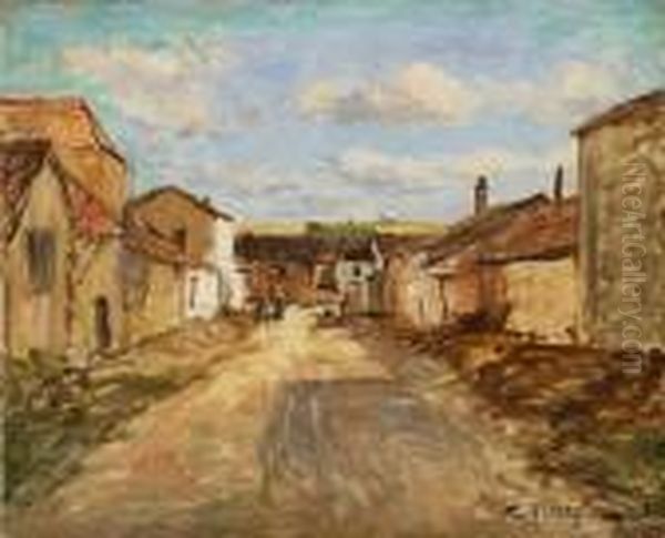 Rue De Village Oil Painting by Edmond Marie Petitjean