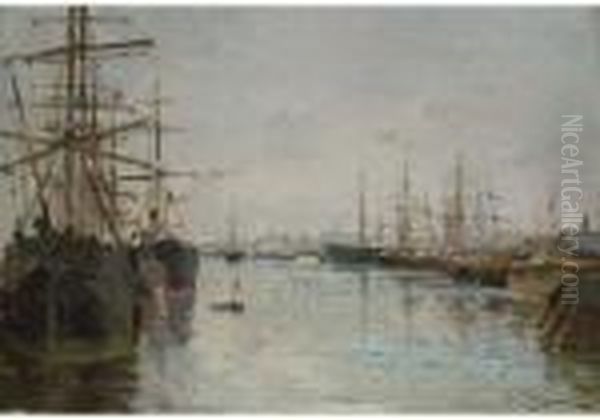 Hafenansicht Oil Painting by Edmond Marie Petitjean