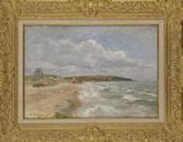 La Plage Oil Painting by Edmond Marie Petitjean