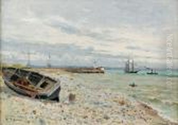 Le Havre Oil Painting by Edmond Marie Petitjean