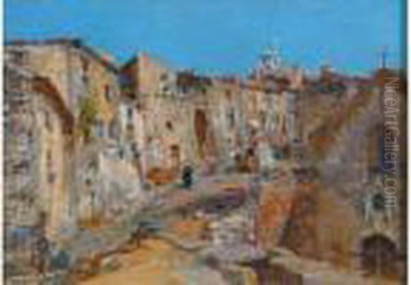 Vue De Village Meridional Oil Painting by Edmond Marie Petitjean