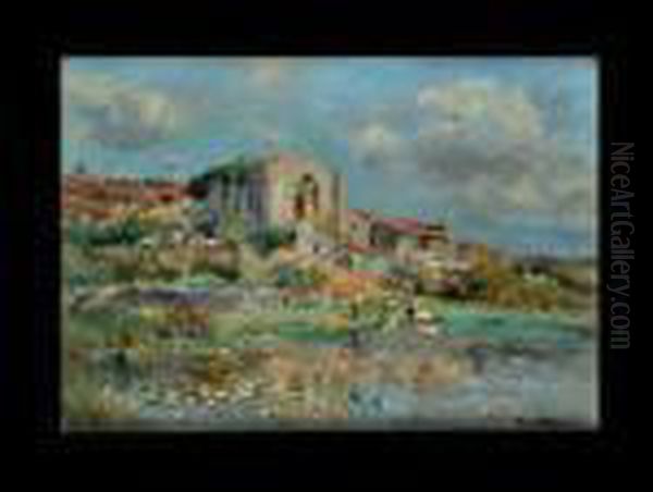 Fluslauf In Le Puy Oil Painting by Edmond Marie Petitjean