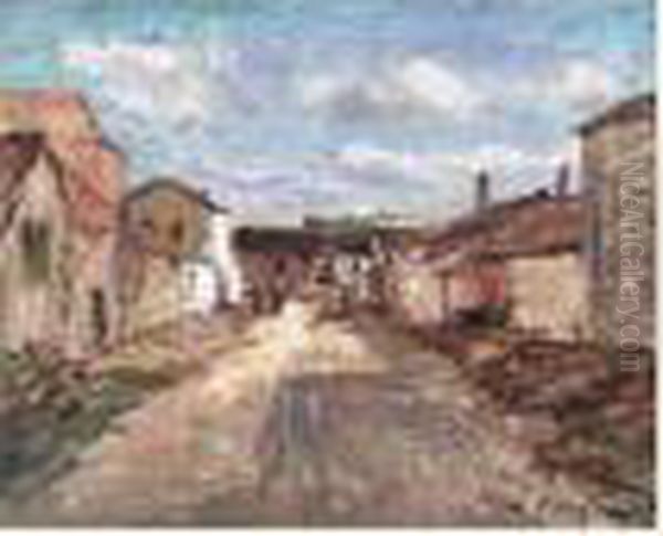 La Cour De Ferme Oil Painting by Edmond Marie Petitjean