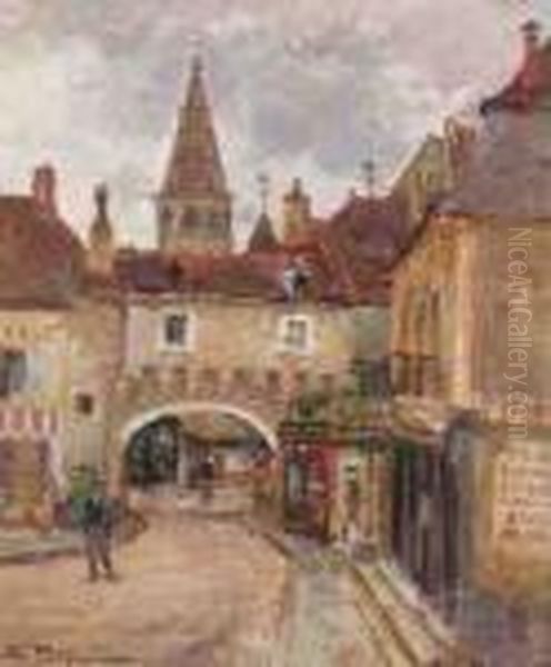 Chaussee De Charleroi Oil Painting by Edmond Marie Petitjean