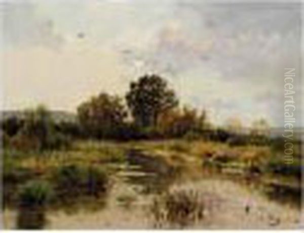 Bord De Riviere Oil Painting by Edmond Marie Petitjean