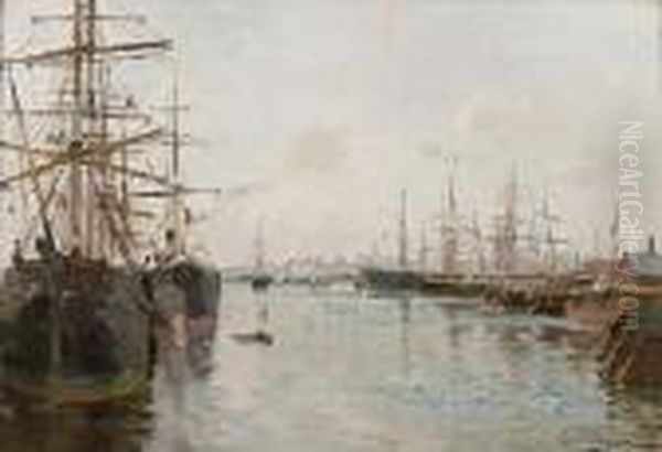 Antwerp Oil Painting by Edmond Marie Petitjean