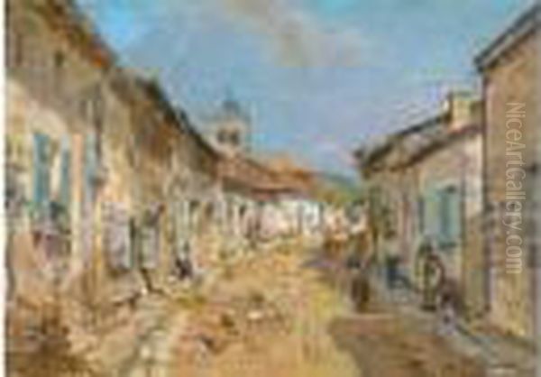 Ruelle Ensoleillee Oil Painting by Edmond Marie Petitjean