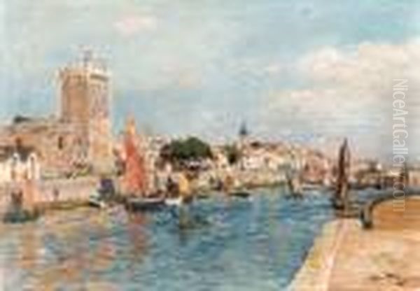 The Port Of Sables D'olonne Oil Painting by Edmond Marie Petitjean