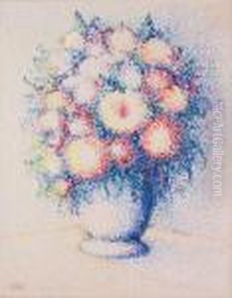 Vase De Fleurs Oil Painting by Hippolyte Petitjean