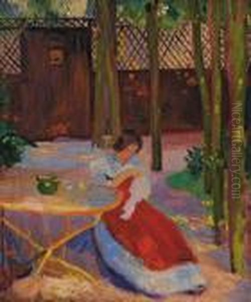 Femme Dans Un Jardin Oil Painting by Hippolyte Petitjean