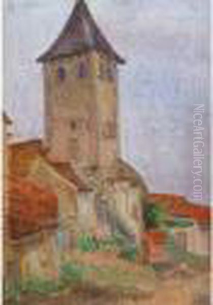 La Tour Du Village Oil Painting by Hippolyte Petitjean