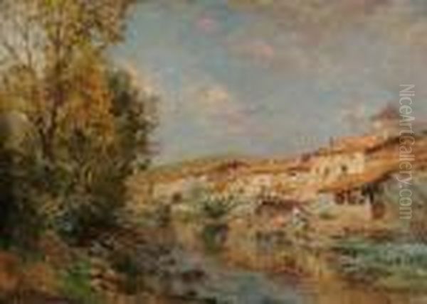 La Meuse Gondrecourt Oil Painting by Hippolyte Petitjean