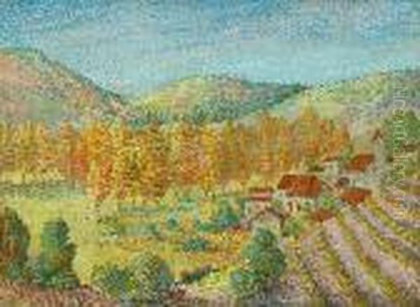 Vineyard In Southern France Oil Painting by Hippolyte Petitjean