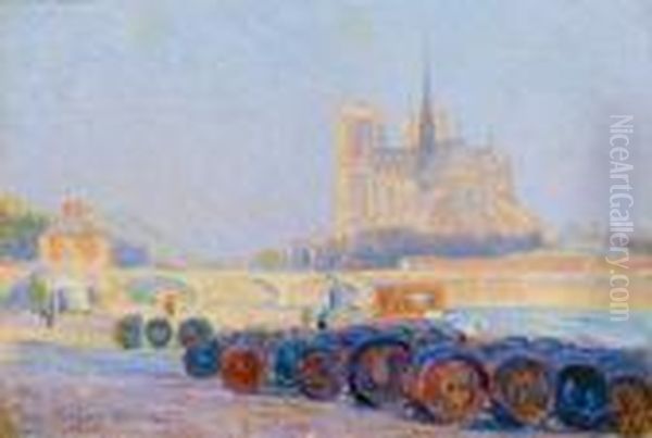 Vue De Notre-dame Oil Painting by Hippolyte Petitjean