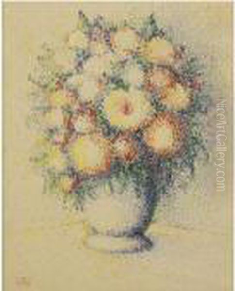 Vase De Fleurs Oil Painting by Hippolyte Petitjean