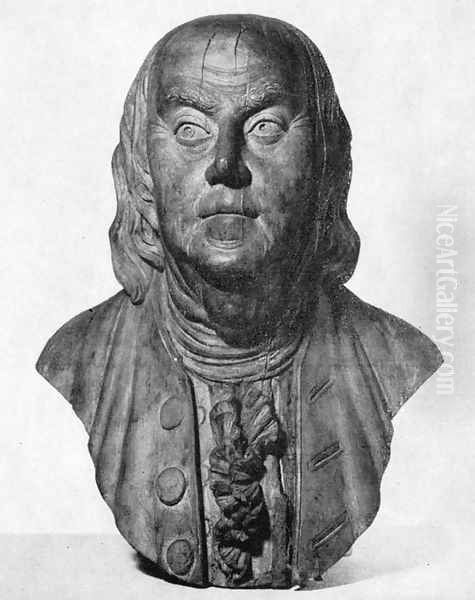 Bust of Benjamin Franklin Oil Painting by William Rush