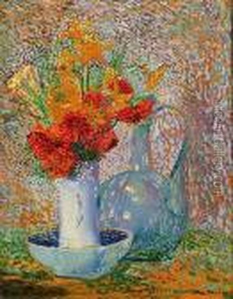 Nature Morte Au Bouquet De Fleurs Oil Painting by Hippolyte Petitjean