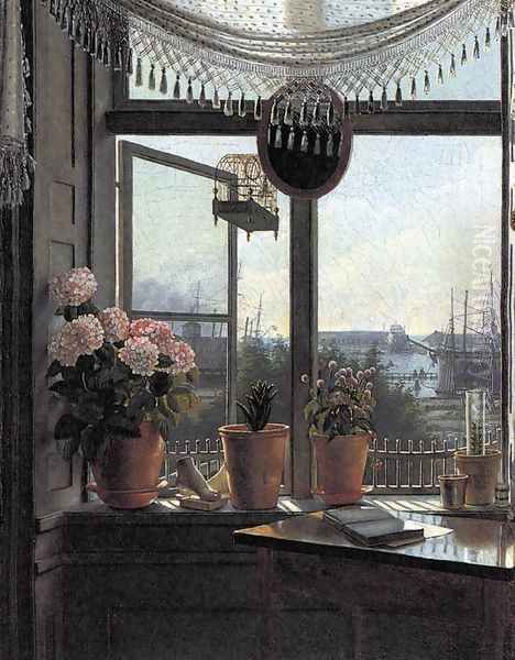 View from the Artist's Window c. 1825 Oil Painting by Martinus Rorbye