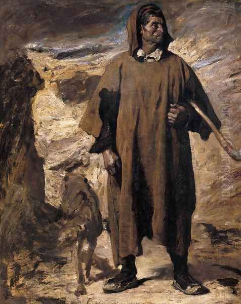 Castilian Mountain Shepherd 1868 Oil Painting by Henri Alexandre Georges Regnault