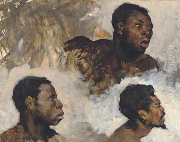 Studies of Black Men Oil Painting by Henri Alexandre Georges Regnault