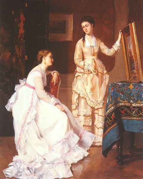 Elegant Connoisseurs Oil Painting by Albert Roosenboom