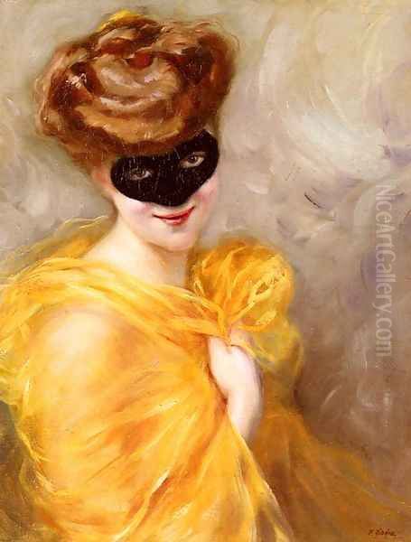 Lady At A Masked Ball Oil Painting by Pierra Ribera