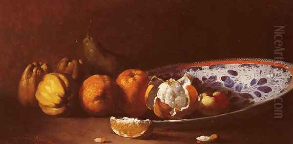 Nature Morte Aux Fruits (A Still Life with Fruits) Oil Painting by Germain Theodure Clement Ribot