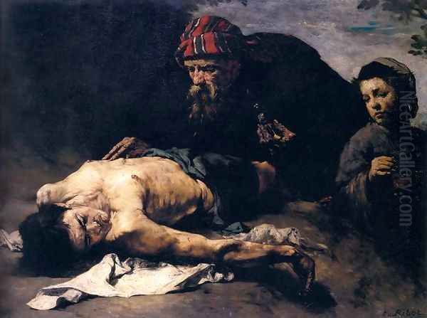 The Good Samaritan Oil Painting by Germain Theodure Clement Ribot