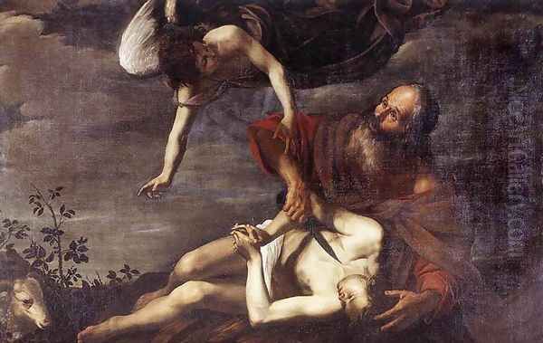 Sacrifice of Isaac c. 1625 Oil Painting by Orazio Riminaldi