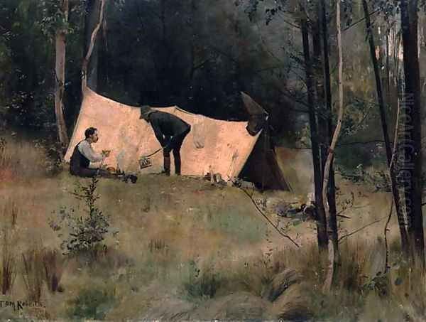 The Artists Camp, c.1886 Oil Painting by Thomas William Roberts