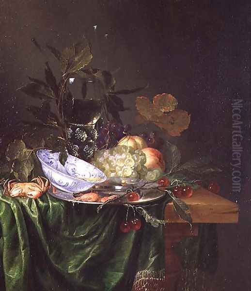 Still Life with a Roemer, 1653 Oil Painting by Pieter de Ring