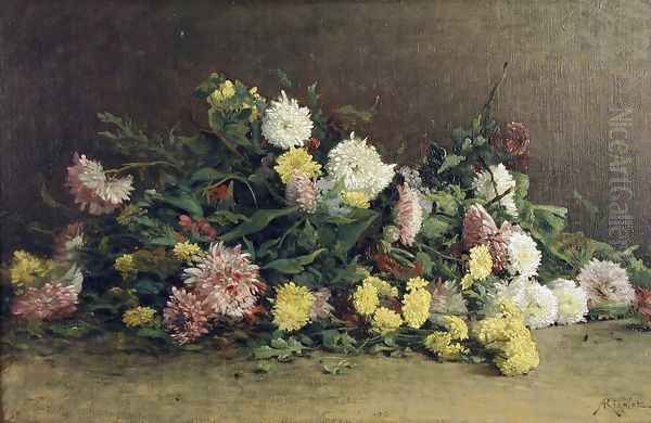 Flowers Oil Painting by Albert Gabriel Rigolot