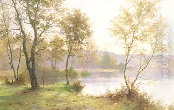 An autumn landscape Oil Painting by Albert Gabriel Rigolot