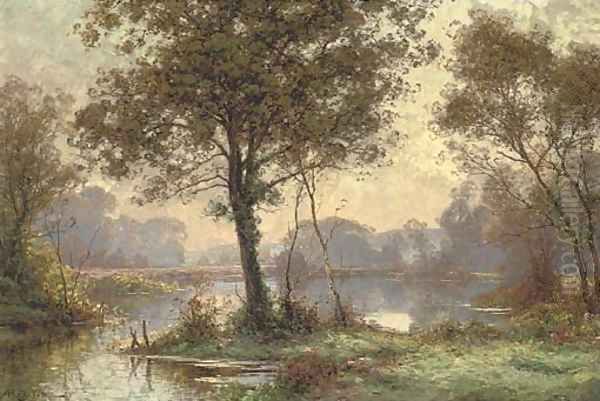 At the lake in the forest, dawn Oil Painting by Albert Gabriel Rigolot