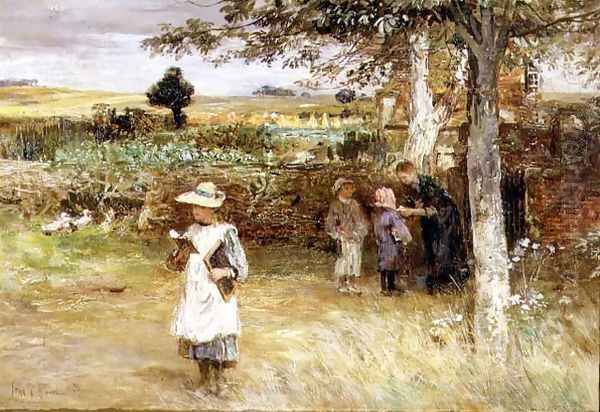 Leaving School, 1898 Oil Painting by John Robertson Reid