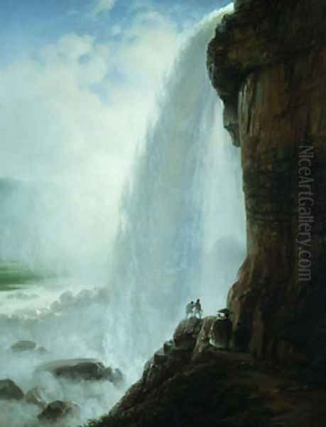 Underneath Niagara Falls Oil Painting by Ferdinand Richardt