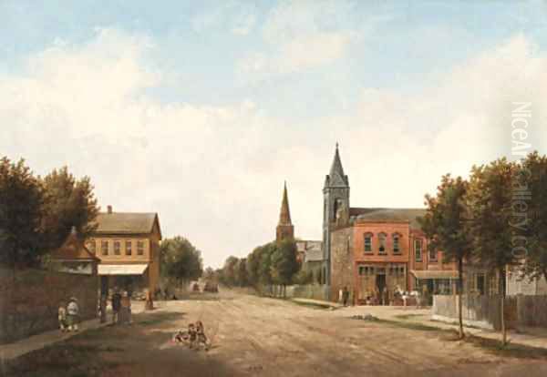 First Street, Village of Niagara Oil Painting by Ferdinand Richardt