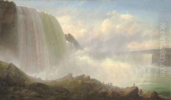 View of Niagara Falls 2 Oil Painting by Ferdinand Richardt