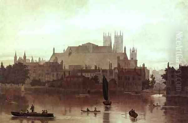 The Houses of Parliament Oil Painting by George Fennel Robson