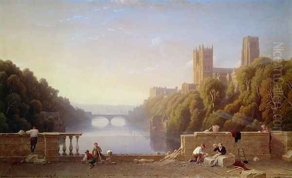 Durham Cathedral from Prebend's Bridge Oil Painting by George Fennel Robson