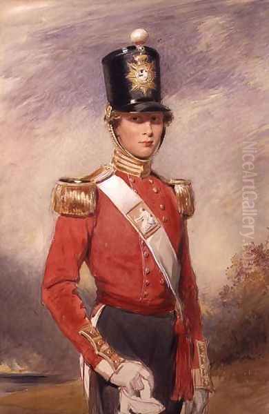 A Young Officer of the 9th Foot Regiment, Norfolk Oil Painting by George Richmond