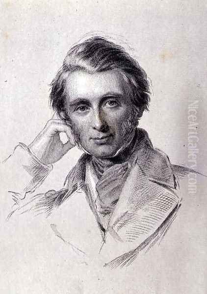 Portrait of John Ruskin 1819-1900 engraved by Francis Holl 1815-84 Oil Painting by George Richmond