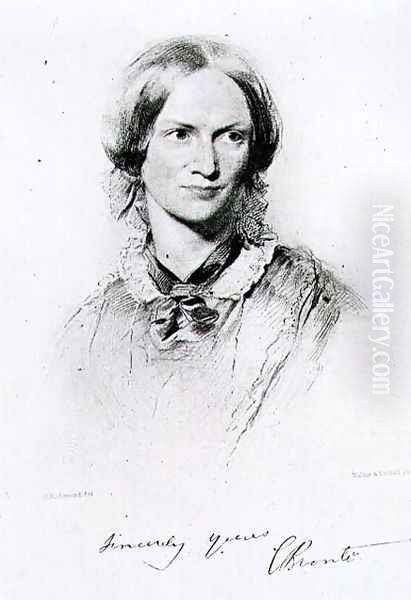 Portrait of Charlotte Bronte 1816-55 engraved by Walker and Boutall Oil Painting by George Richmond