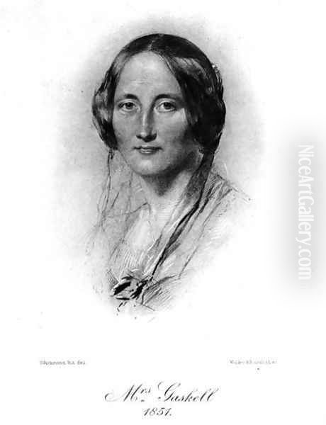 Elizabeth Cleghorn Gaskell 1810-65 Oil Painting by George Richmond