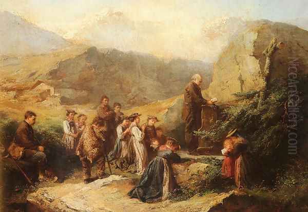 Prayer in the Alps Oil Painting by Rafael Ritz